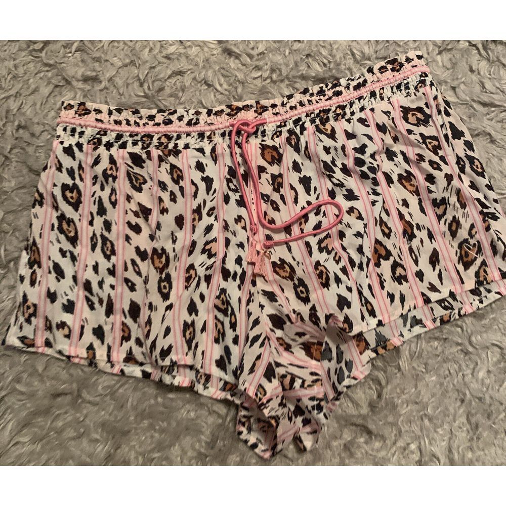 Victoria's Secret Sleep Shorts Lounge Pajama Animal Print Pink Sz S NWT